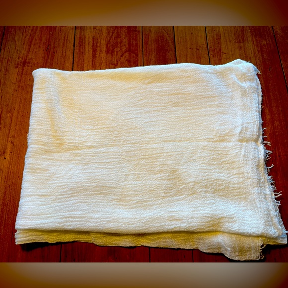 Pretty, Light-Weight, Gauzy White Tube Scarf - Picture 2 of 3